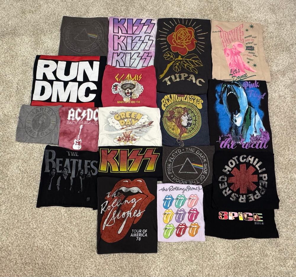 Music Band Concert Tour T-Shirts Alternative Rock And Roll Rap Hip Hop Bundle 18